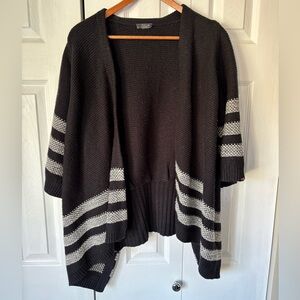Dex Black and White Striped Knit Sweater Size Medium